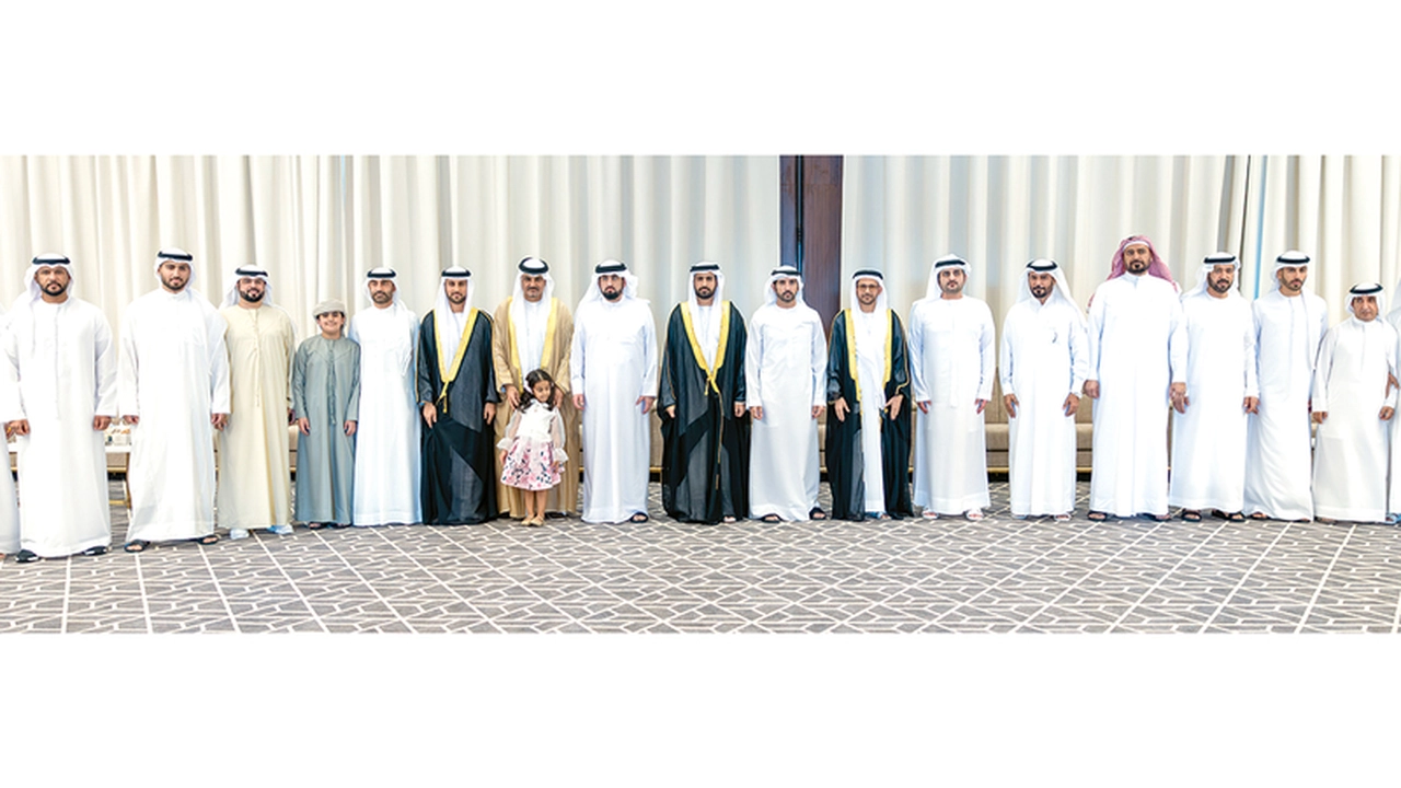حضور الشيوخ.. حمدان ومكتوم وأحمد بن محمد يشاركون في أفراح بن سليمان والمهيري